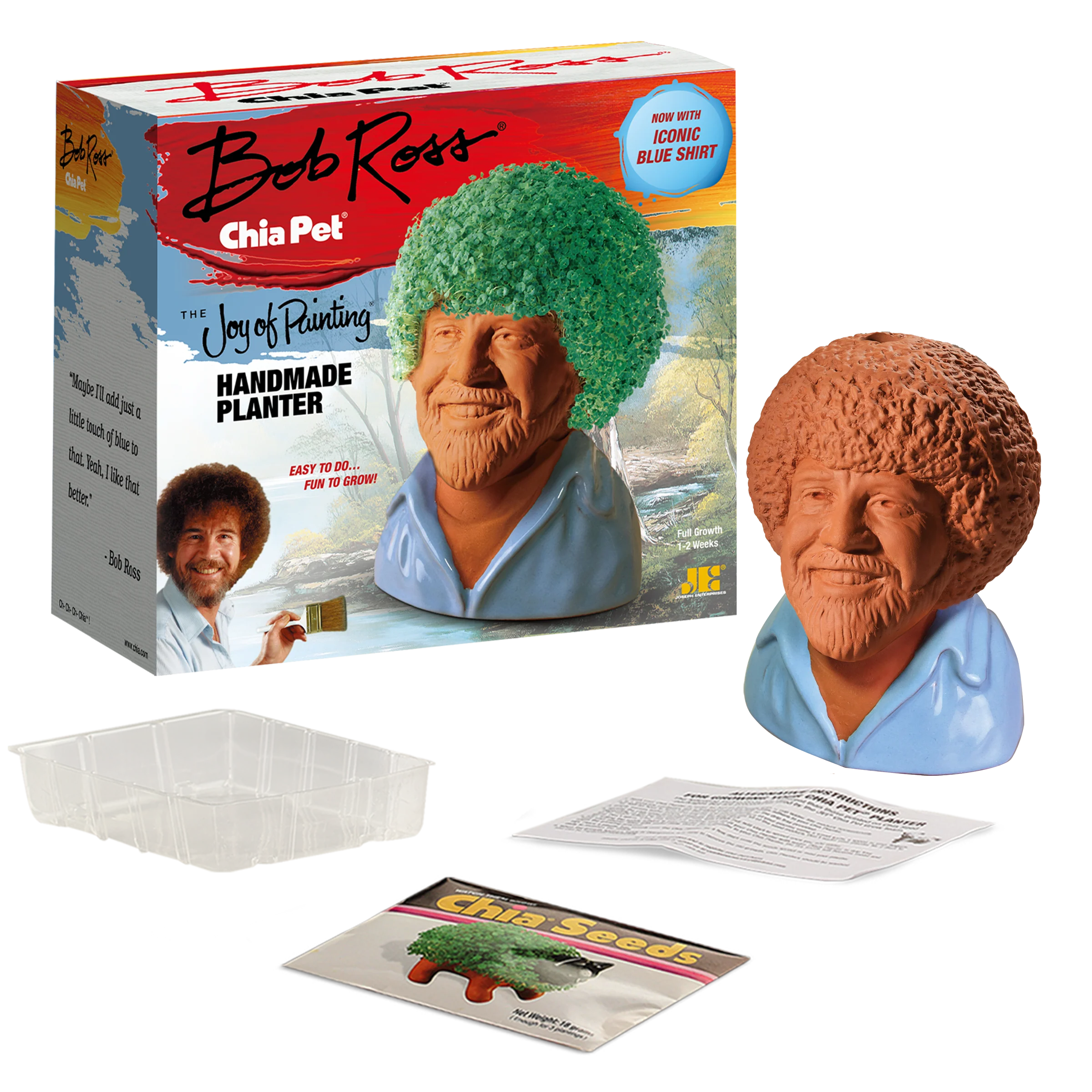 Bob Ross® in Blue Shirt Chia Pet® - Image 4
